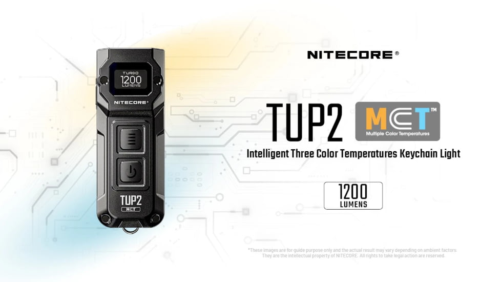 Nitecore TUP2 MCT Rechargeable Keychain EDC Lithium Ion 1200 Lumens LED Flashlight, Black, 6952506409501