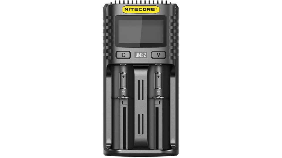 Nitecore UMS2 Intelligent USB Dual-Slot Superb Battery Charger, Black, 6952506492817