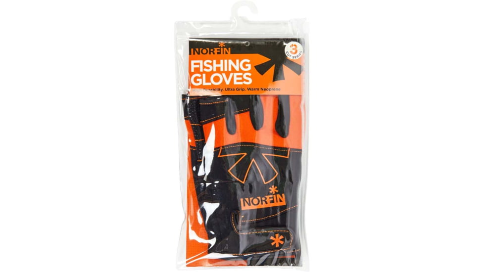 Norfin Grip 3 Cut Gloves - Mens, Orange Black, Medium, 703073-02M