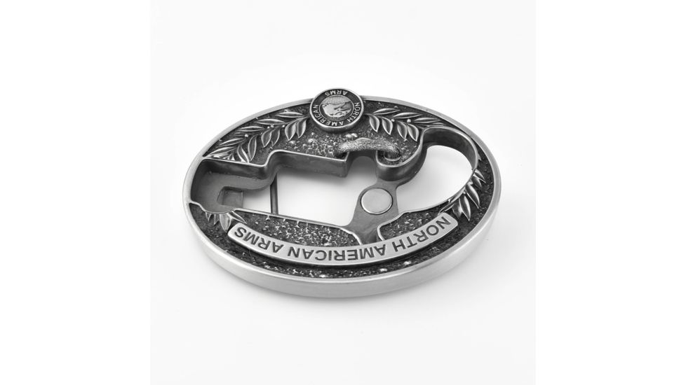 North American Arms 1 1/8 Long Rifle Ova Ornate Belt Buckle w/ Secure Clip Release, Fits Belts 1 Inch to 1 1/2 Inch, Steel, NAABBO-L