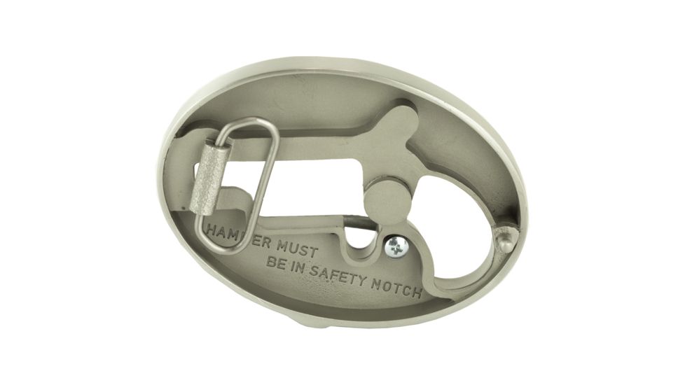 North American Arms 1 1/8 Long Rifle Ova Ornate Belt Buckle w/ Secure Clip Release, Fits Belts 1 Inch to 1 1/2 Inch, Steel, NAABBO-L