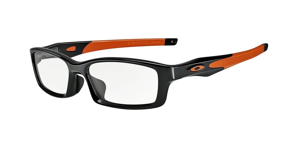 Oakley CROSSLINK ASIAN OX8029 Bifocal Prescription Eyeglasses 802909-56 - Polished Black/Orange Frame