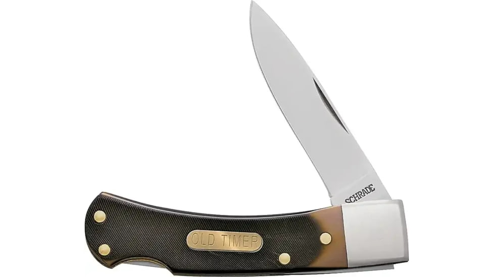 Old Timer Bear Head Folding Knife, 2.2in, Stainless Steel, Delrin Handle, 1180008