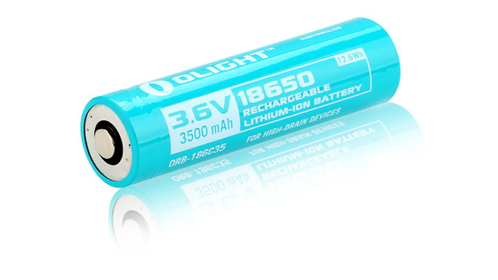 Olight Customized 3500mAh 18650 For S2R, H2R, S30R Lights - High Capacity Protected Rechargeable Battery, Teal, BAT-18650-3500C-OL