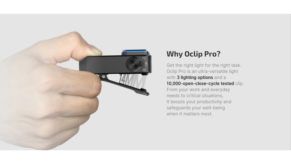 Olight Oclip Pro Lithium Ion 500 Lumens LED Flashlight, Black, Oclip Pro
