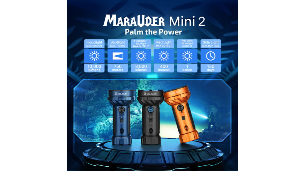 Olight Marauder Mini 2 USB-C/MCC Rechargeable Battery 10000 Lumen LED Flashlight