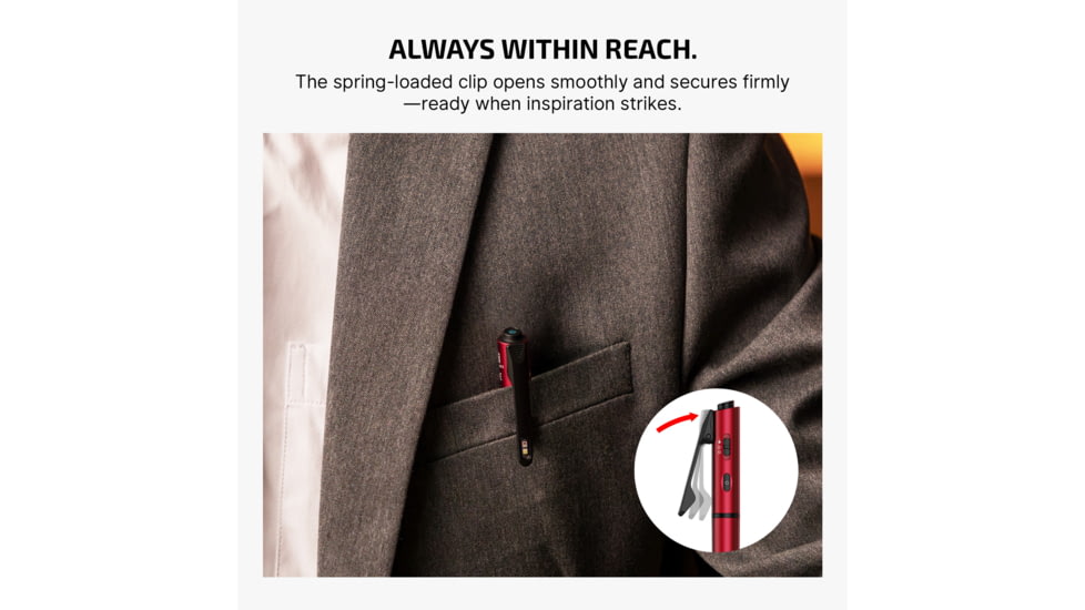 Olight O Pen 3 EDC Pen with Tip and Clip Lights and Green Laser Pointer