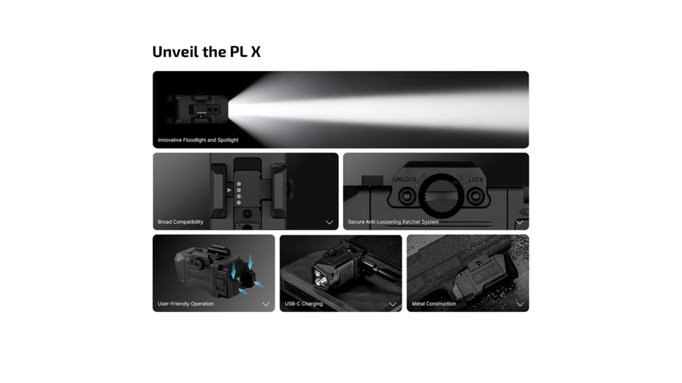 Olight Pl X Dual Beam Compact Rail Light Black