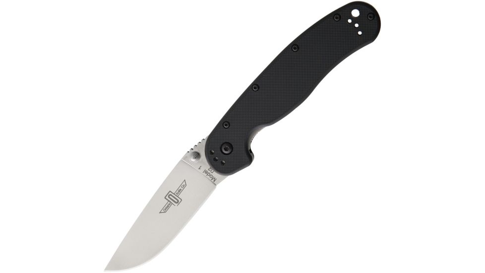 Ontario Knife Rat 1 Linerlock Black Folding Knife,3.5in,D2 Tool Steel,Standard Edge,Satin,Black,Nylon Handle ON8867