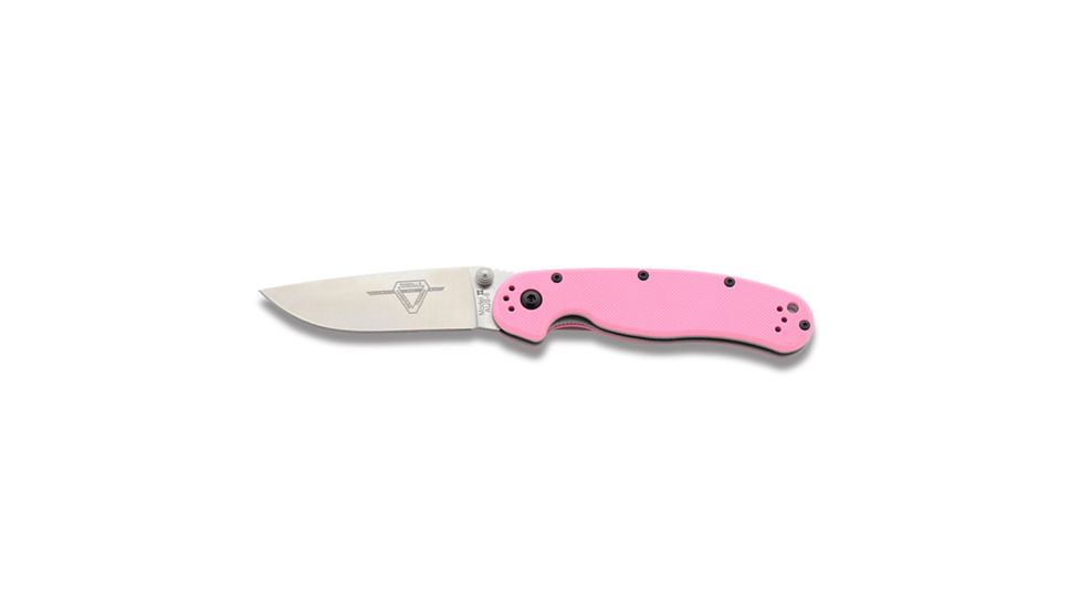 Ontario Knife Rat Model Ii Folder, 3in Aus 8 Stainless Steel Blade, Pink Frn Handle, 8862