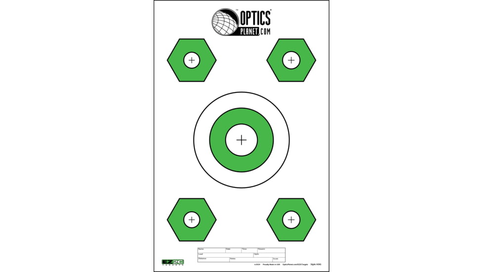 OP Exclusive EZ2C Targets Style 3G, Green and Black Ink on High Quality White Paper, 25 Pack, EZ2CH03G