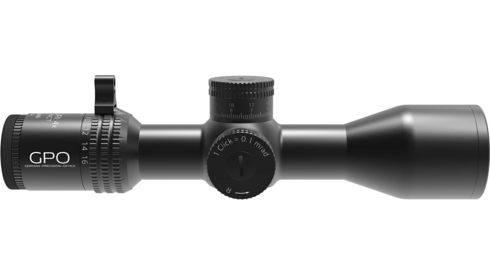 German Precision Optics OPMOD CENTURI SuperCompact 4-16x44mm 30mm Tube Rifle Scope, FFP, Mil-base PLRi Reticle, Black, RCX450 OP