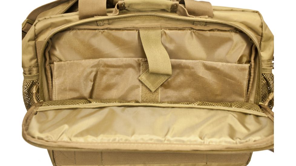 OPMOD MCS 1.0 Modular Brief Case, laptop bag with zipper open, Coyote