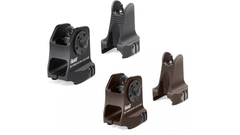 Daniel Defense A1.5 Fixed Iron Sights, Front &amp; Rear, Black, Brown