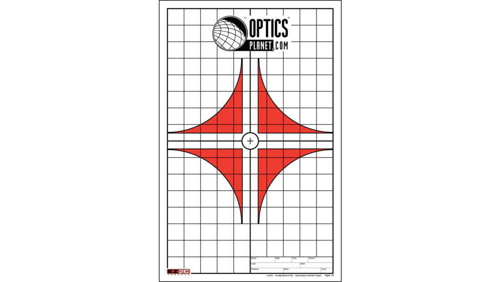 OpticsPlanet Exclusive EZ2C Targets Style 10, Best Sight In Target, 25 Pack, Red/Black/White, EZ2CS010