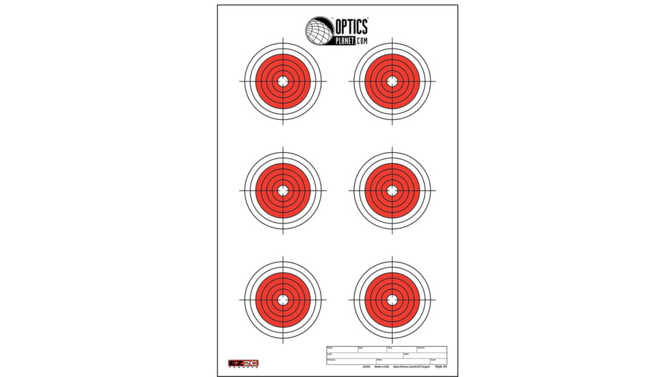 OpticsPlanet Exclusive EZ2C Targets Style 24, Orange and Black Ink on High Quality White Paper, 25 Pack, EZ2CS024