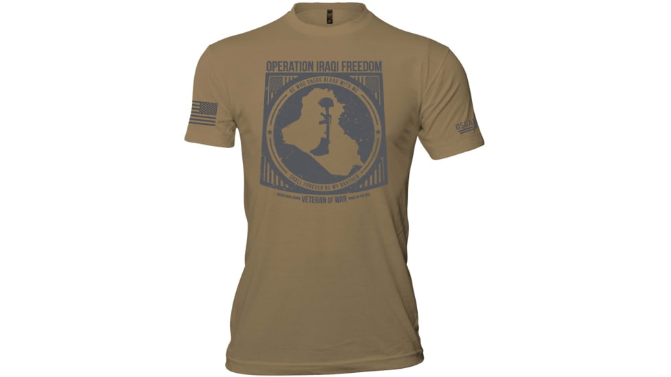 Oscar Mike Operation Iraqi Freedom T-Shirt - Mens, Coyote, S, M-OM-COYOTE-01-0378-S