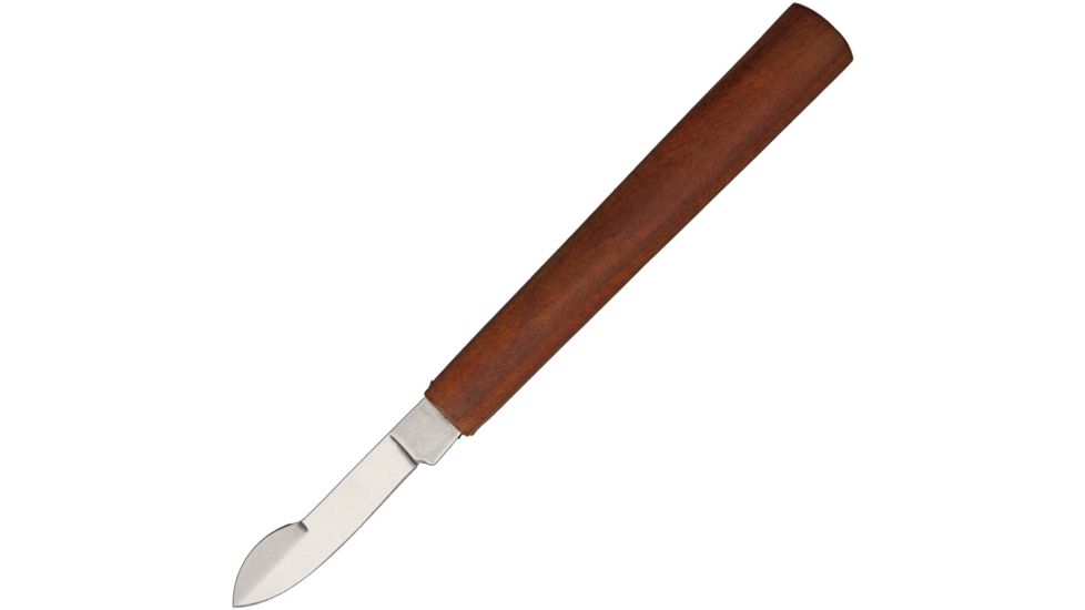OTTER-Messer Scraping &amp; Erasing Knife Fixed Blade Knife, 1.875in, Stainless Steel, Standard Edge, Mirror Polish, Cherry, Wood Handle OTT505