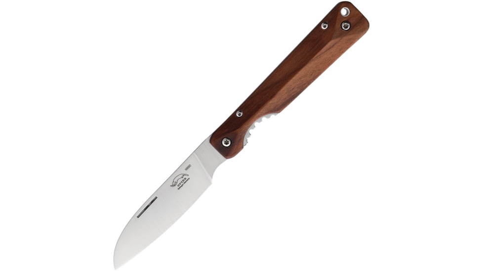 OTTER-Messer Sheepsfoot Linerlock Folding Knife, 3.63 satin finish 4034 stainless sheepsfoot blade, Plumwood handle, 153-2