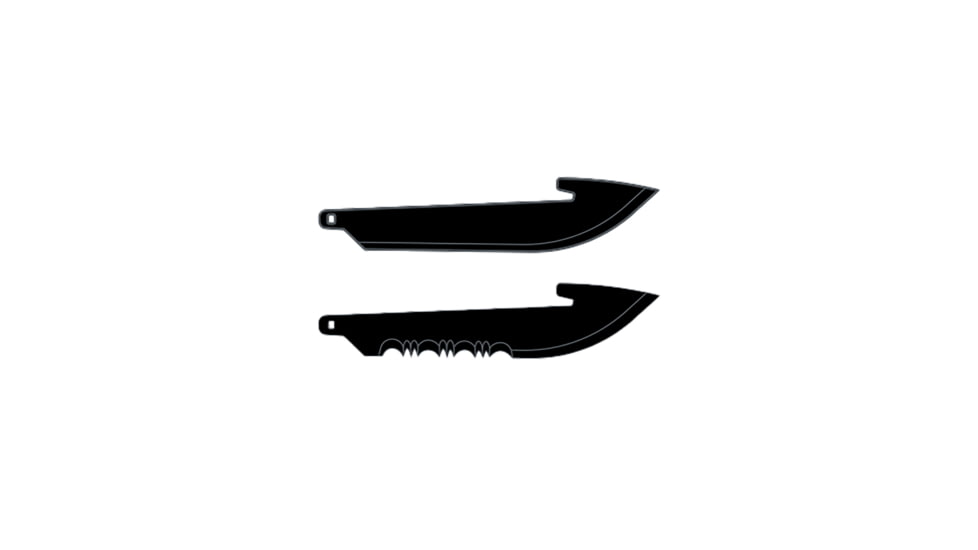 Outdoor Edge Cutlery 6-Pack 2.5in Replacement Blade Combo, Drop Point, 3 Plain/ 3 Serrated, Black, RRC25K6C
