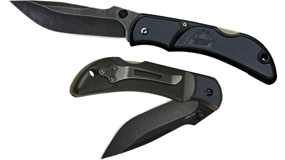 Outdoor Edge Cutlery Chasm Folding Knife, 3.3in, Medium, Plain Edge, Gray, Blister, CHY-33C
