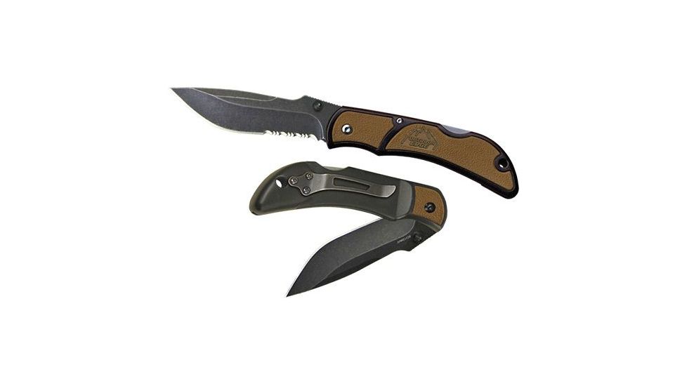 Outdoor Edge Cutlery CHASM Plain Edge Knife, 3.3in, Brown, Brown, OE-01628