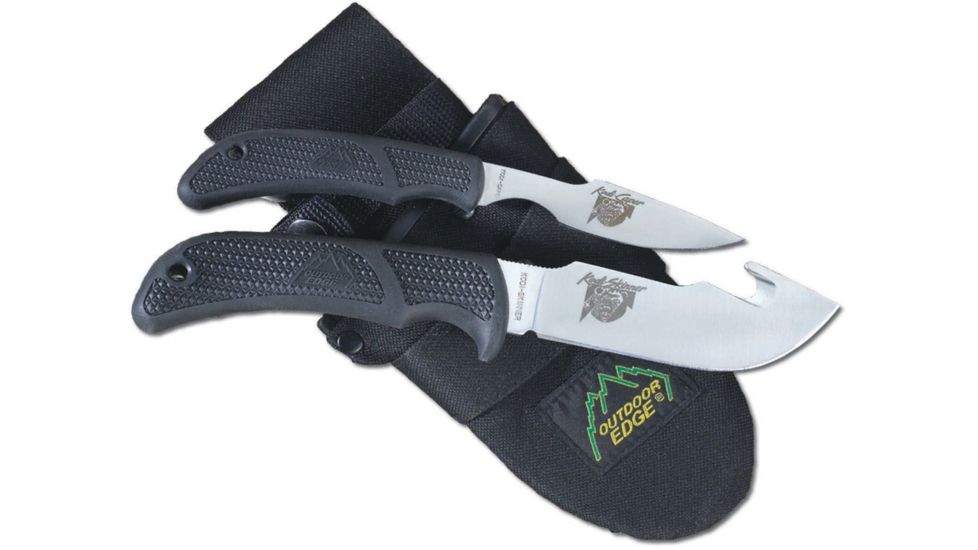 Outdoor Edge Cutlery Kodi-Combo Knife w/ Black Nylon Sheath, Black, One size KO-1N