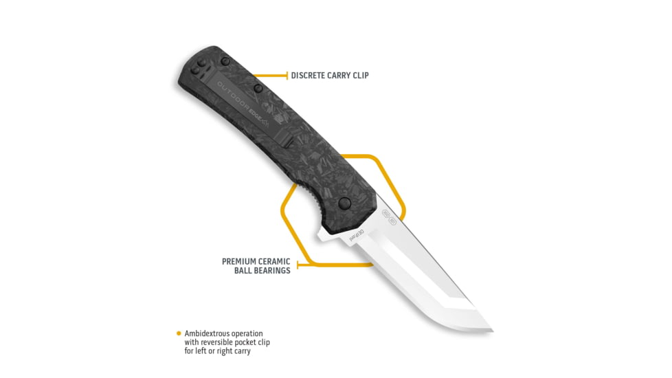 Outdoor Edge Cutlery Razor VX5 Folding Knife, 3in, Japanese 420J2 Stainless Blade, Forged Carbon Fiber G10 Handle, VX530AC
