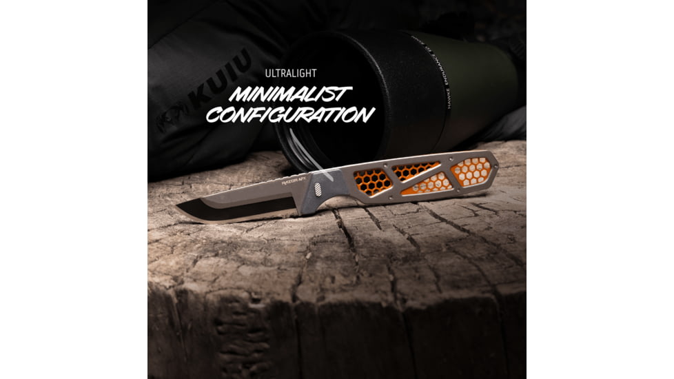 Outdoor Edge Cutlery RAZOR APX 3in Fixed Blade Knife, Titanium Coated Frame w/7 Blades, One Size, APXS306C