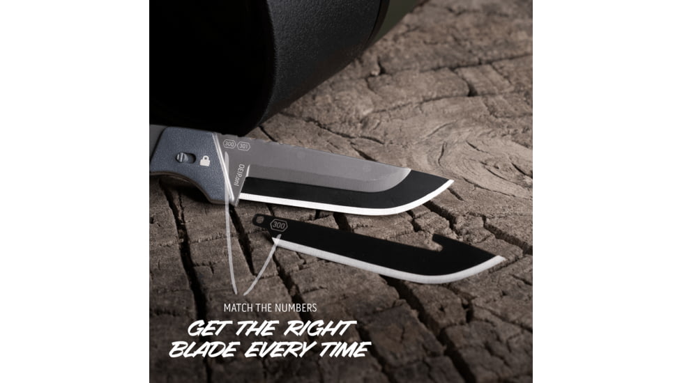 Outdoor Edge Cutlery RAZOR APX 3in Fixed Blade Knife, Titanium Coated Frame w/7 Blades, One Size, APXS306C