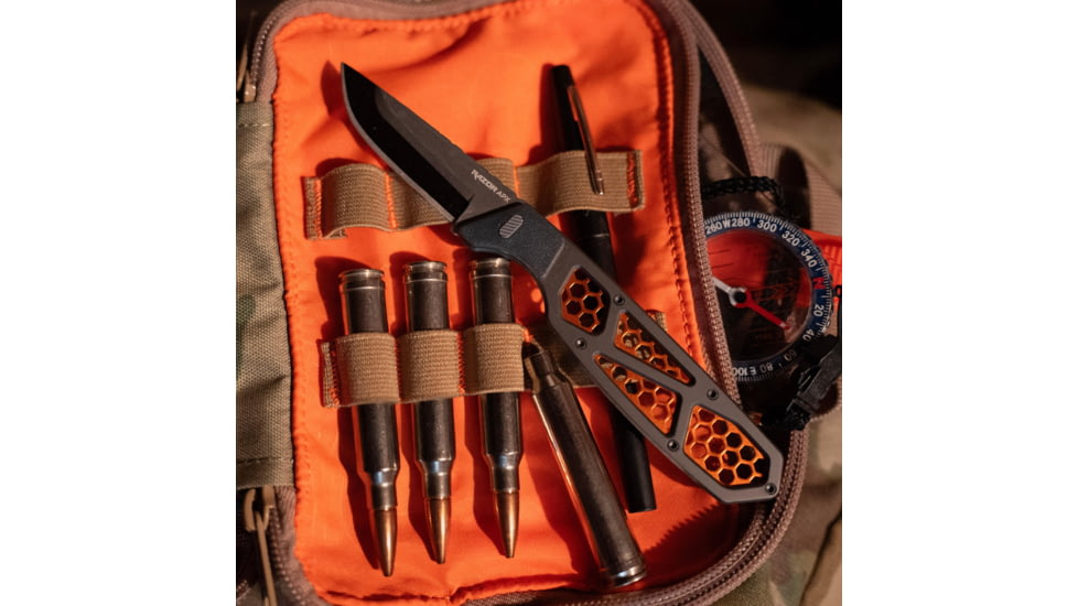 Outdoor Edge Cutlery RAZOR APX 3in Fixed Blade Knife, Titanium Coated Frame w/7 Blades, One Size, APXS306C