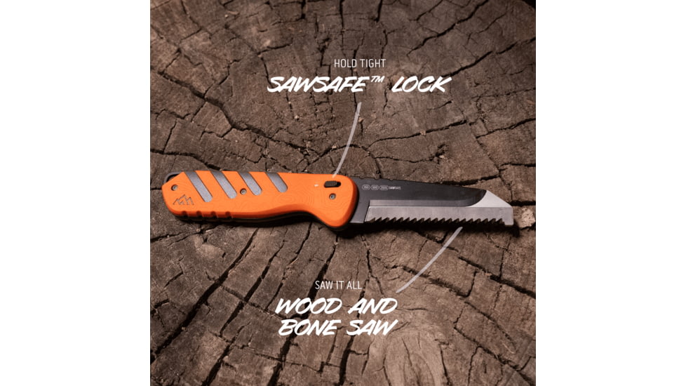 Outdoor Edge Cutlery RAZOR HTX 3.5in Fixed Blade Knife, Grey/Orange, One Size, HTX35B6C