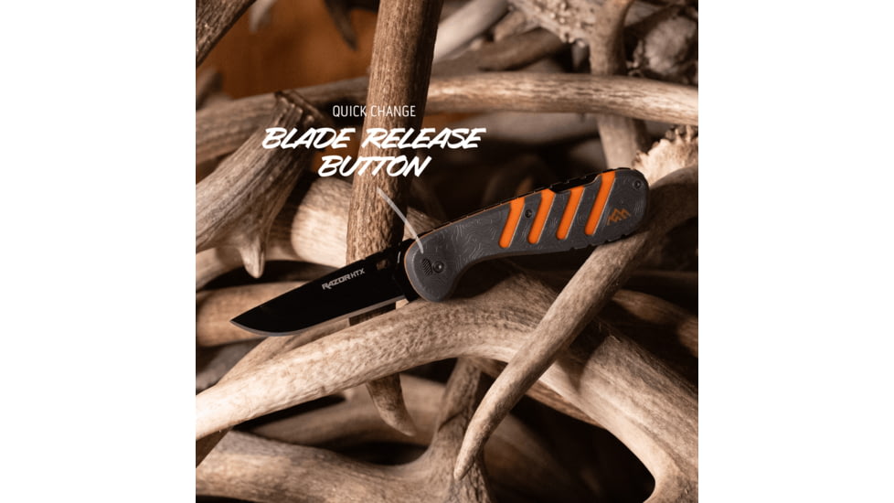 Outdoor Edge Cutlery RAZOR HTX 3.5in Folding Knife, Gray/Orange, One Size, HTX35Y6C