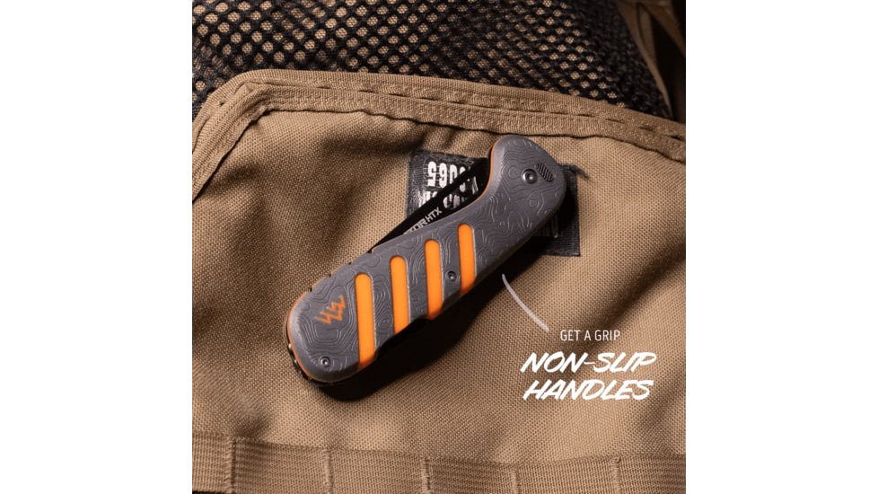 Outdoor Edge Cutlery RAZOR HTX 3.5in Folding Knife, Gray/Orange, One Size, HTX35Y6C
