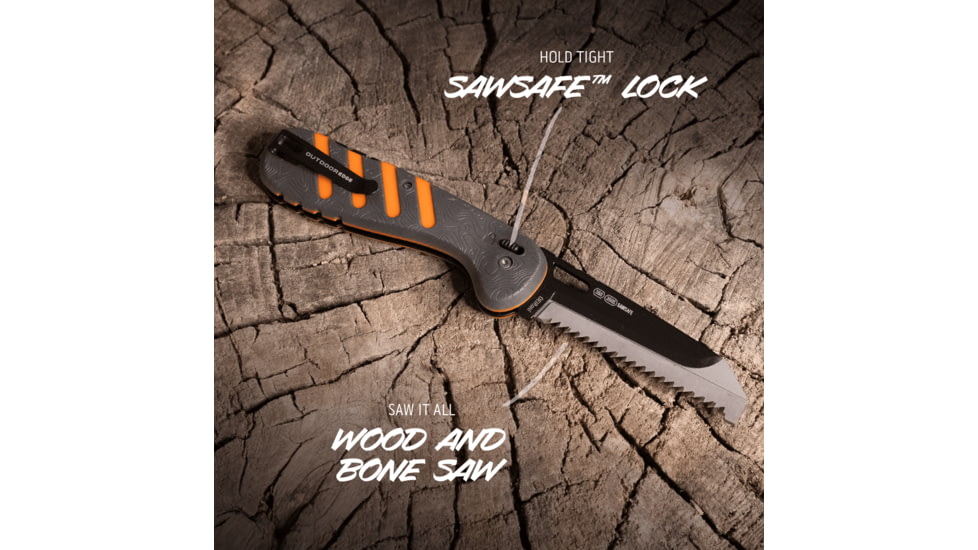 Outdoor Edge Cutlery RAZOR HTX 3.5in Folding Knife, Gray/Orange, One Size, HTX35Y6C