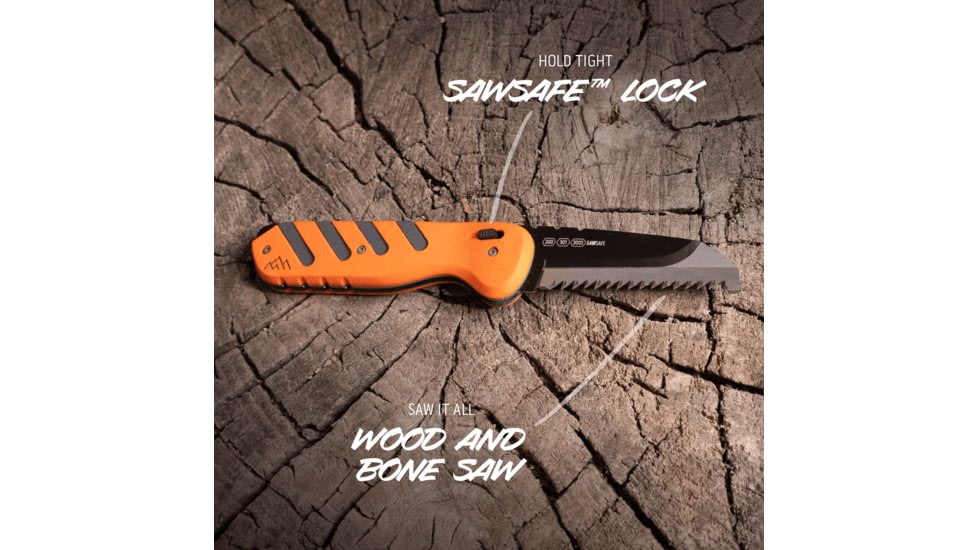 Outdoor Edge Cutlery RAZOR HTX 3in Fixed Blade Knife w/ Blade Pod, Gray/Orange, One Size, HTX30B6C