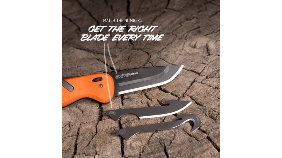 Outdoor Edge Cutlery RAZOR HTX 3in Fixed Blade Knife w/ Blade Pod, Gray/Orange, One Size, HTX30B6C