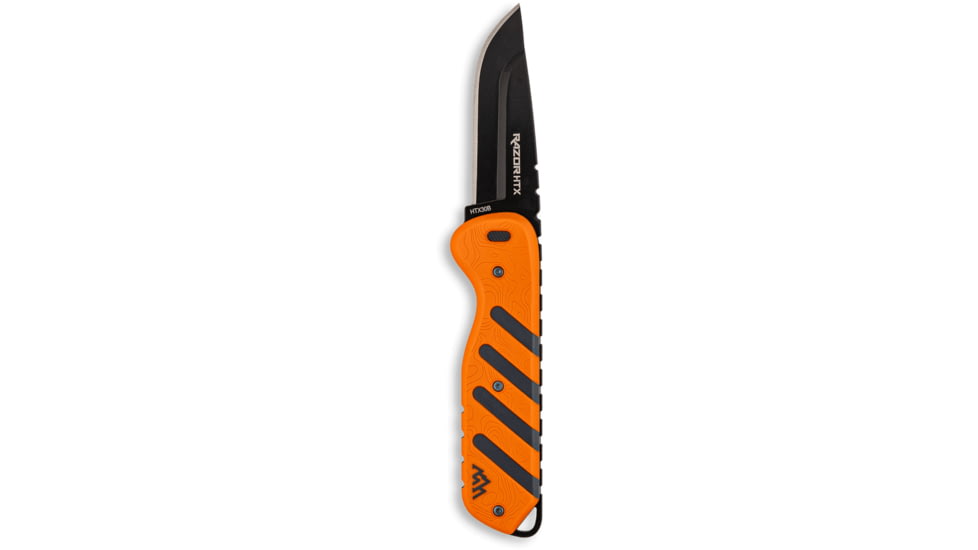 Outdoor Edge Cutlery RAZOR HTX 3in Fixed Blade Knife w/ Blade Pod, Gray/Orange, One Size, HTX30B6C