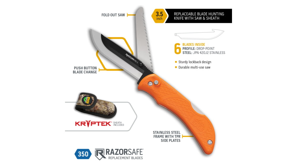 Outdoor Edge Cutlery Outdoor Edge Razor Pro 3.5 Orange