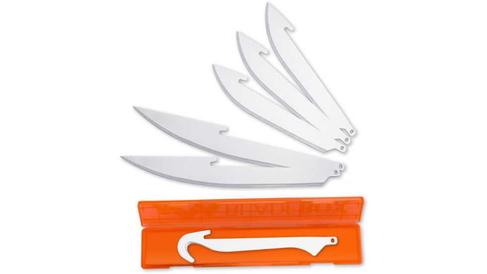Outdoor Edge Cutlery Razor-Safe Knife, 6-Blade Combo Set, Stainless Steel, 3 Drop Pt, 2 Bone, 1 Gut, RRC-6