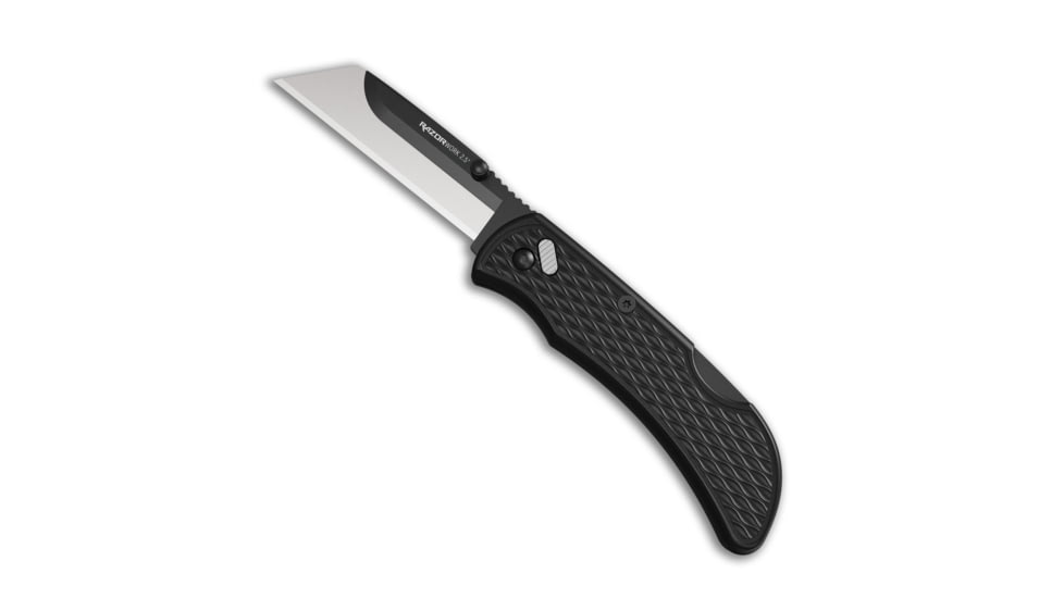 Outdoor Edge Cutlery RazorWork Replaceable Blade Utility Folding Knife, 2.5in, Stainless Steel Plain Edge, Black Handle, Box, RWK25-2