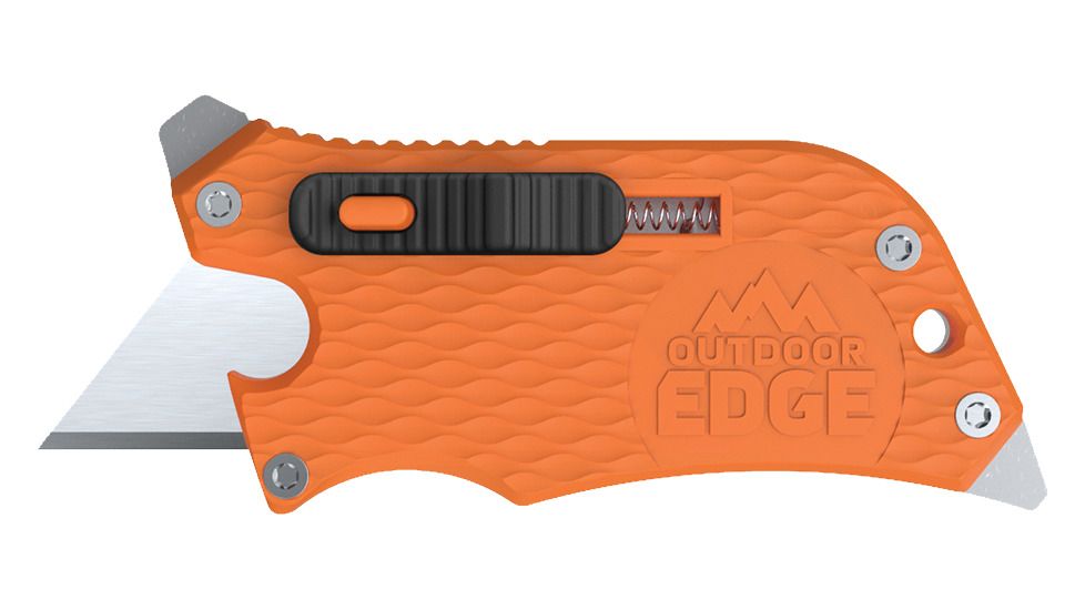Outdoor Edge Cutlery Slidewinder Utility, Glass/Nylon Handle, Stainless Steel 0.75in Blade Knife, Orange/Silver SWB-10C