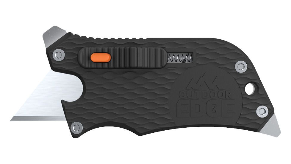 Outdoor Edge Cutlery Slidewinder Utility, Glass/Nylon Handle, Stainless Steel 0.75in Blade Knife, Black/Silver SWK-30C