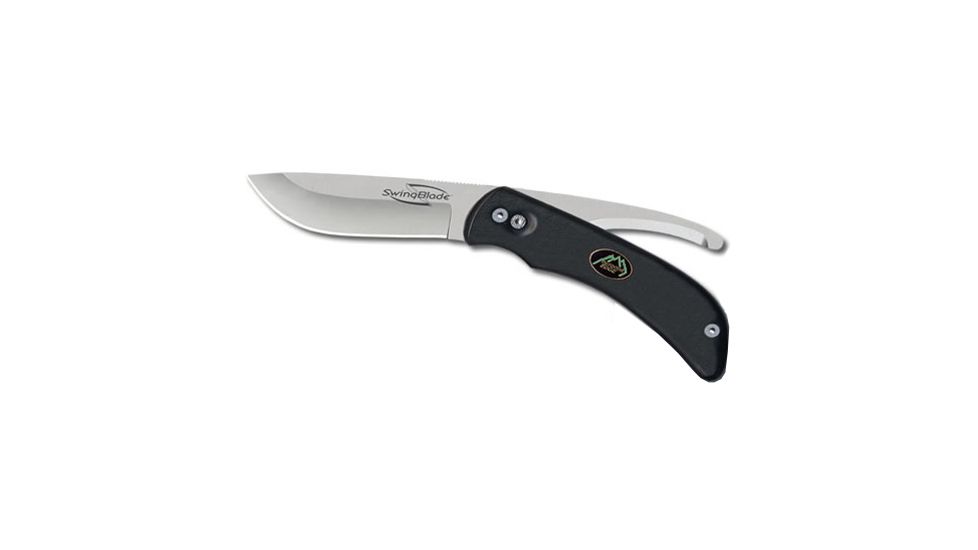 Outdoor Edge Cutlery Swingblade Skinner/Gut Hook Blade, Black, Clampack, 3.6in. Skinning Blade,3.2in. Gutting Blade, 101998