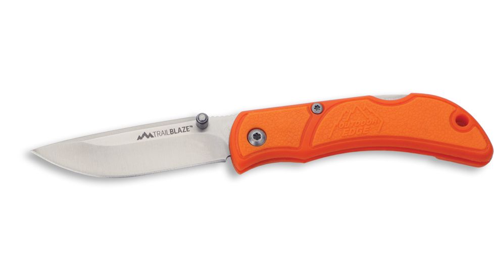 Outdoor Edge Cutlery Trailblaze Fixed Blade Knife,2.5in,Orange Handle, TB-25