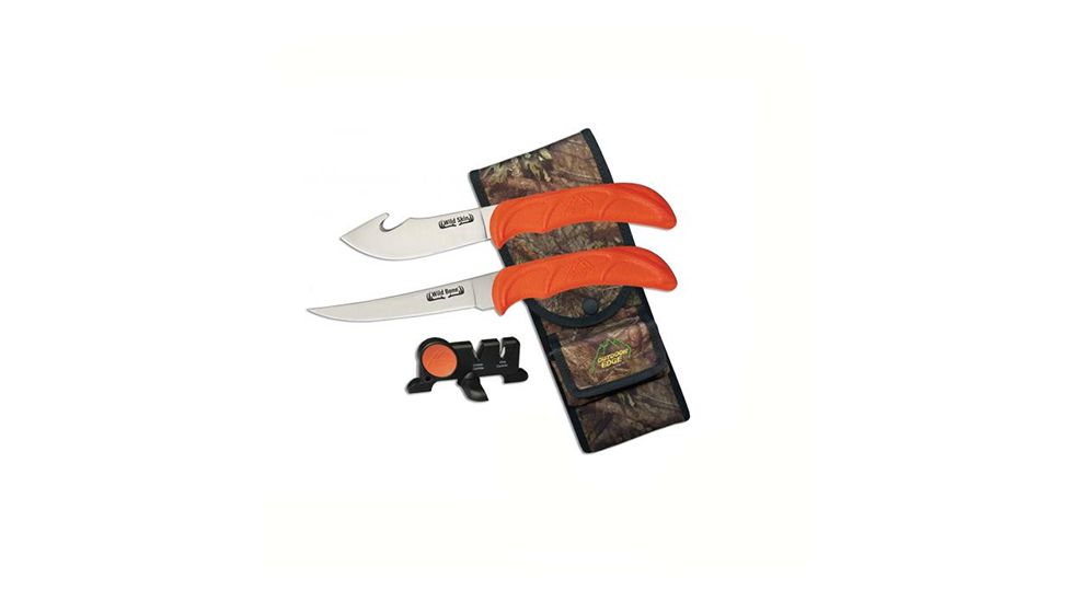 Outdoor Edge Cutlery Wild-Bone Field-to-Freezer Combo Knife Set,Orange WB-4C