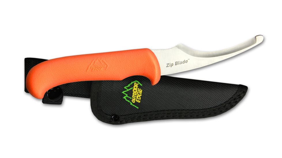Outdoor Edge Cutlery Zip Blade 4in Fixed Blade Knife, Orange ZP-10