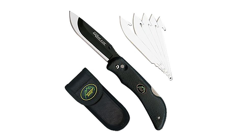 Outdoor Edge RL10C Razor-Lite Knife 3.5in 420J Steel W/Sheath Rubberized, Black