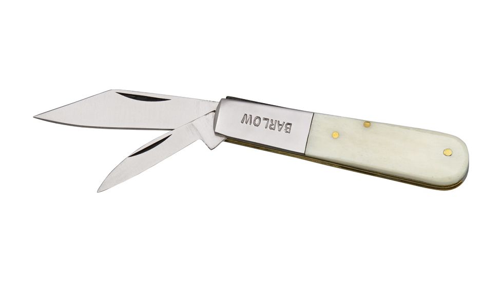 Pakistan Barlow Clip Wharncliffe Knife, White-Gunmetal Gray, 3.25in. Closed PA5023BO