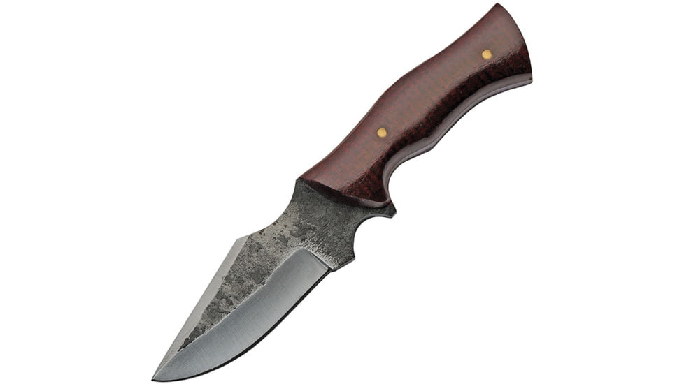 Pakistan Blacksmith Fixed Blade Knife, 3 carbon steel blade, Burgundy wood handle, 203422